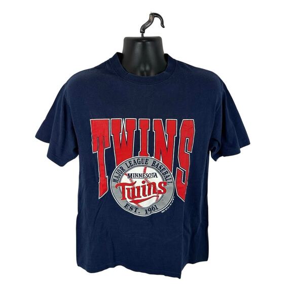 Vintage 1991 Minnesota Twins Graphic Tee USA Made Size Large Trench Ultra - Picture 1 of 8